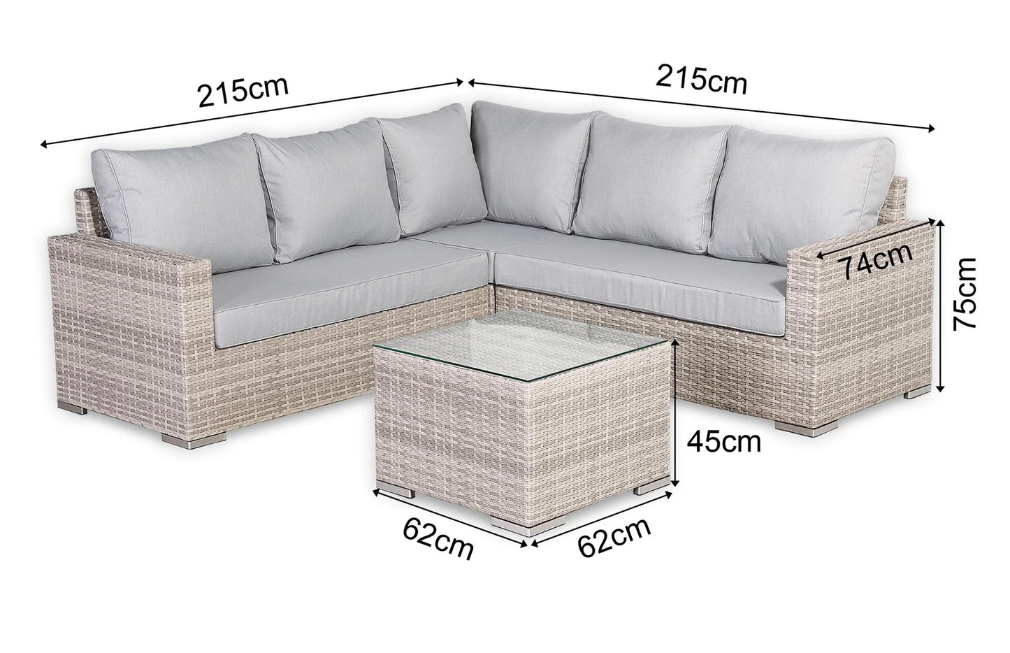 Malibu Range High Back Rattan Corner Sofa Set - Choice of Tables - April Pre Order