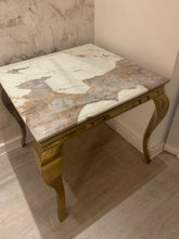 Load image into Gallery viewer, Display Item - Louis Pandora Side Table With Gold Legs And Sintered Top (60cm x 60cm)