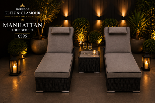 Manhattan Luxury Sun Lounger Set with Side Table