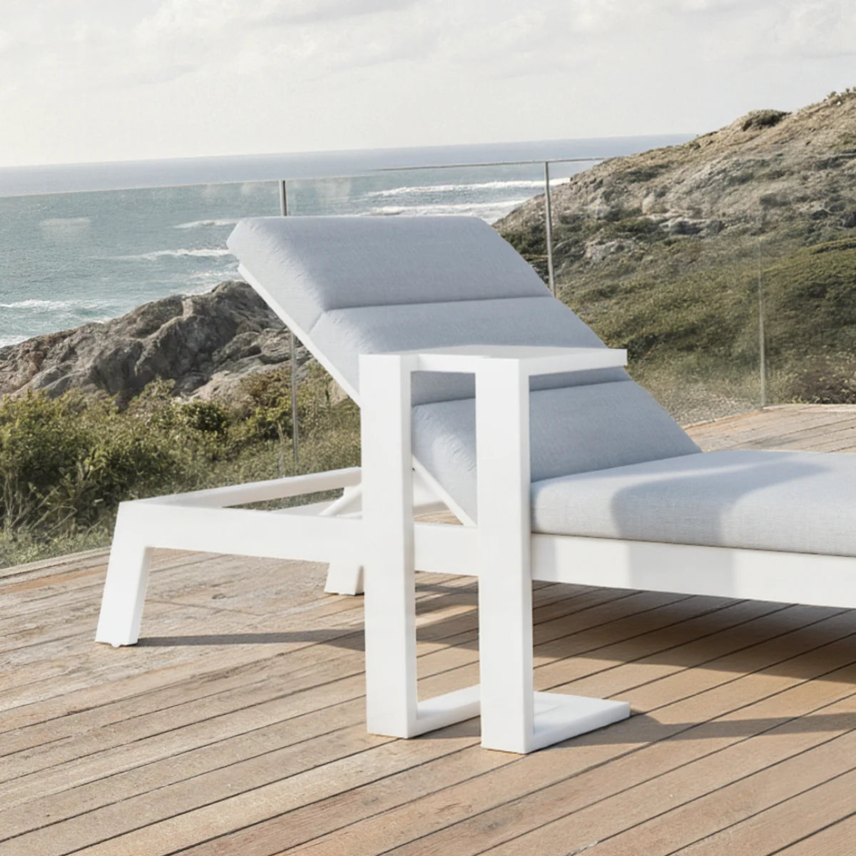 Artemis Outdoor Sun Lounger White