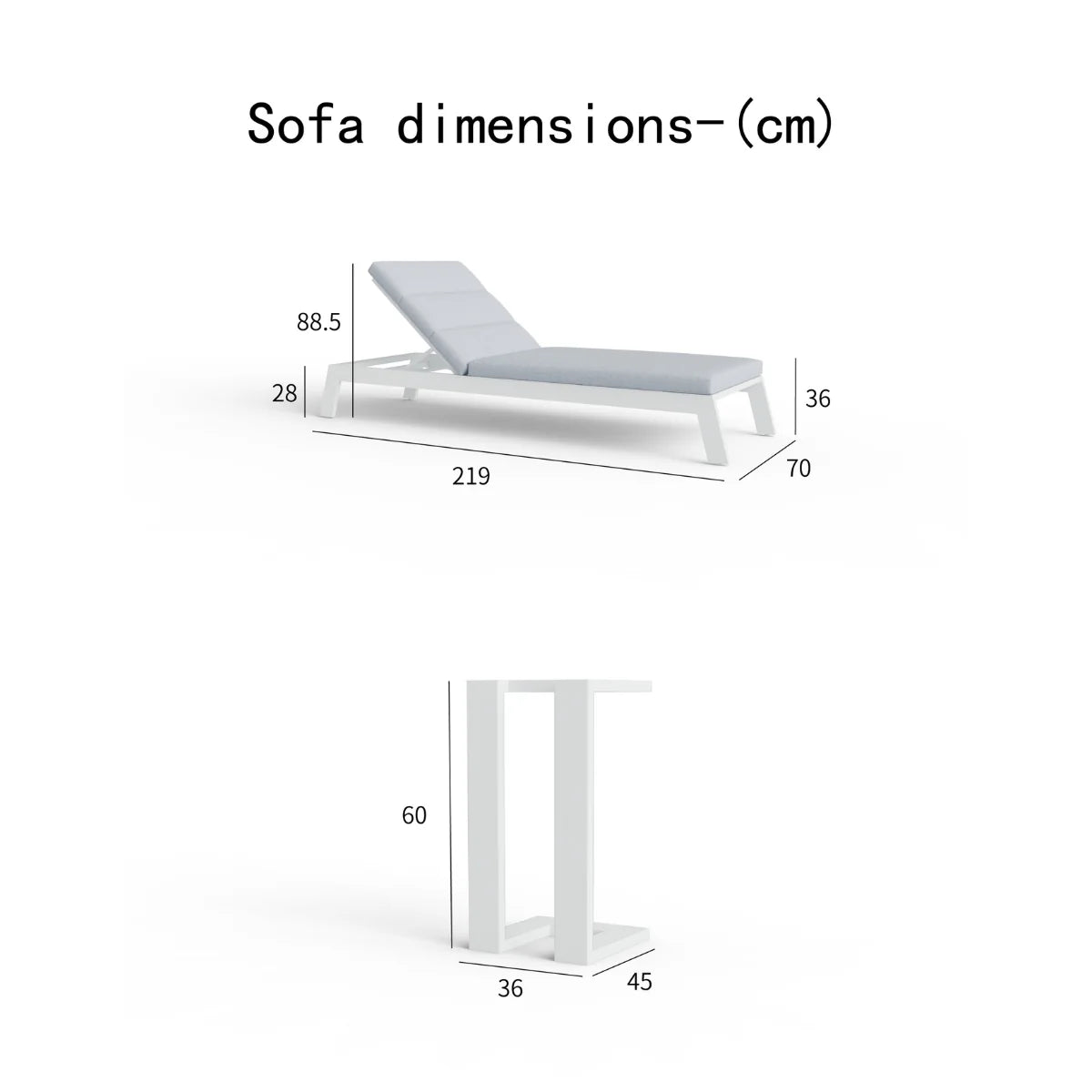 Artemis Outdoor Sun Lounger White