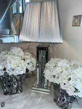 Load image into Gallery viewer, Crushed Diamond Crystal Silver Mirror Square Table Lamp