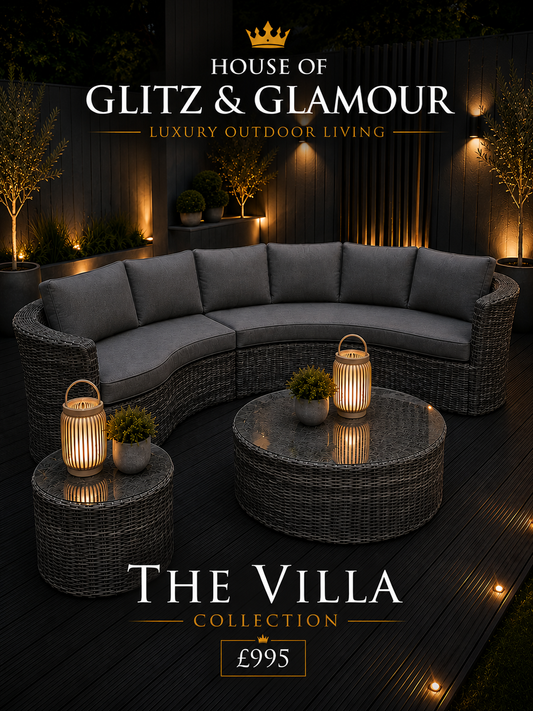 The Villa Collection - Love Island Curved Garden Sofa Set - Grey