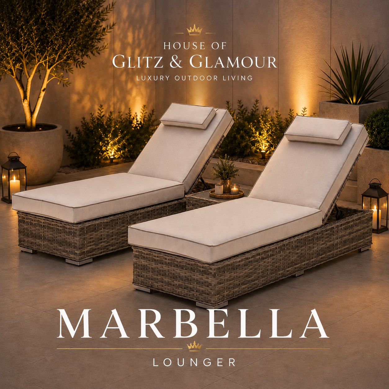 Marbella Luxury Sun Lounger Set with Side Table