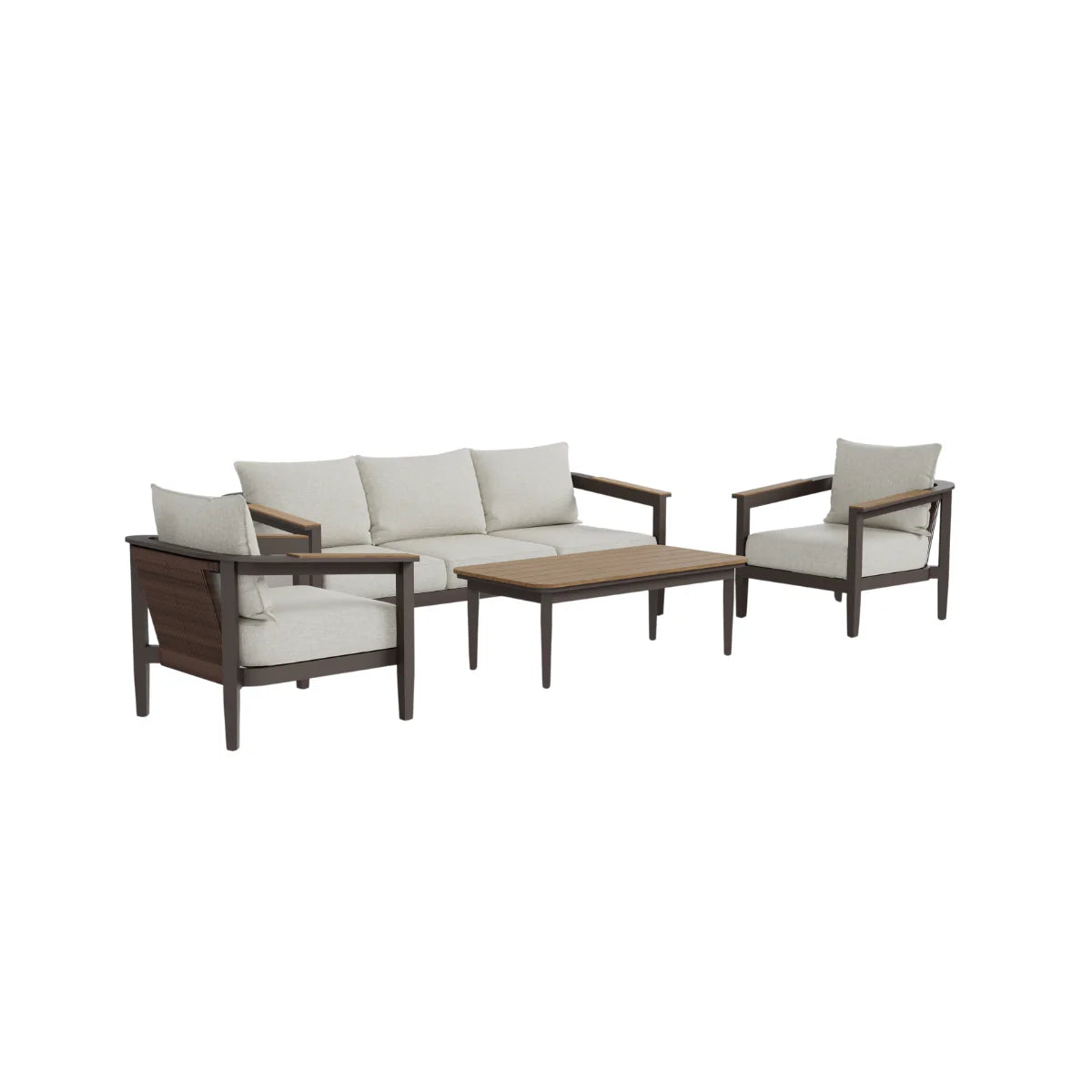 Hera Outdoor Range Wood 5 Seater Lounge Set