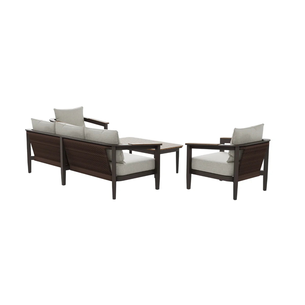 Hera Outdoor Range Wood 5 Seater Lounge Set