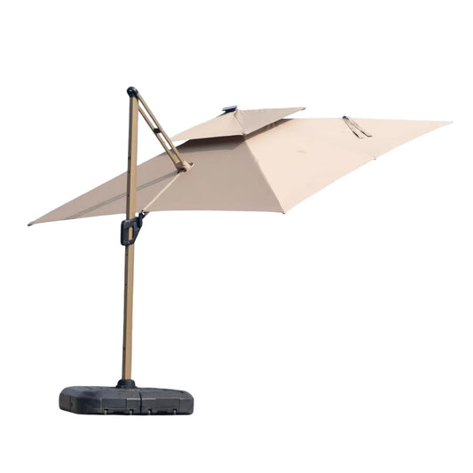 The Santorini Solar Luxe Cantilever Parasol – 3m x 3m