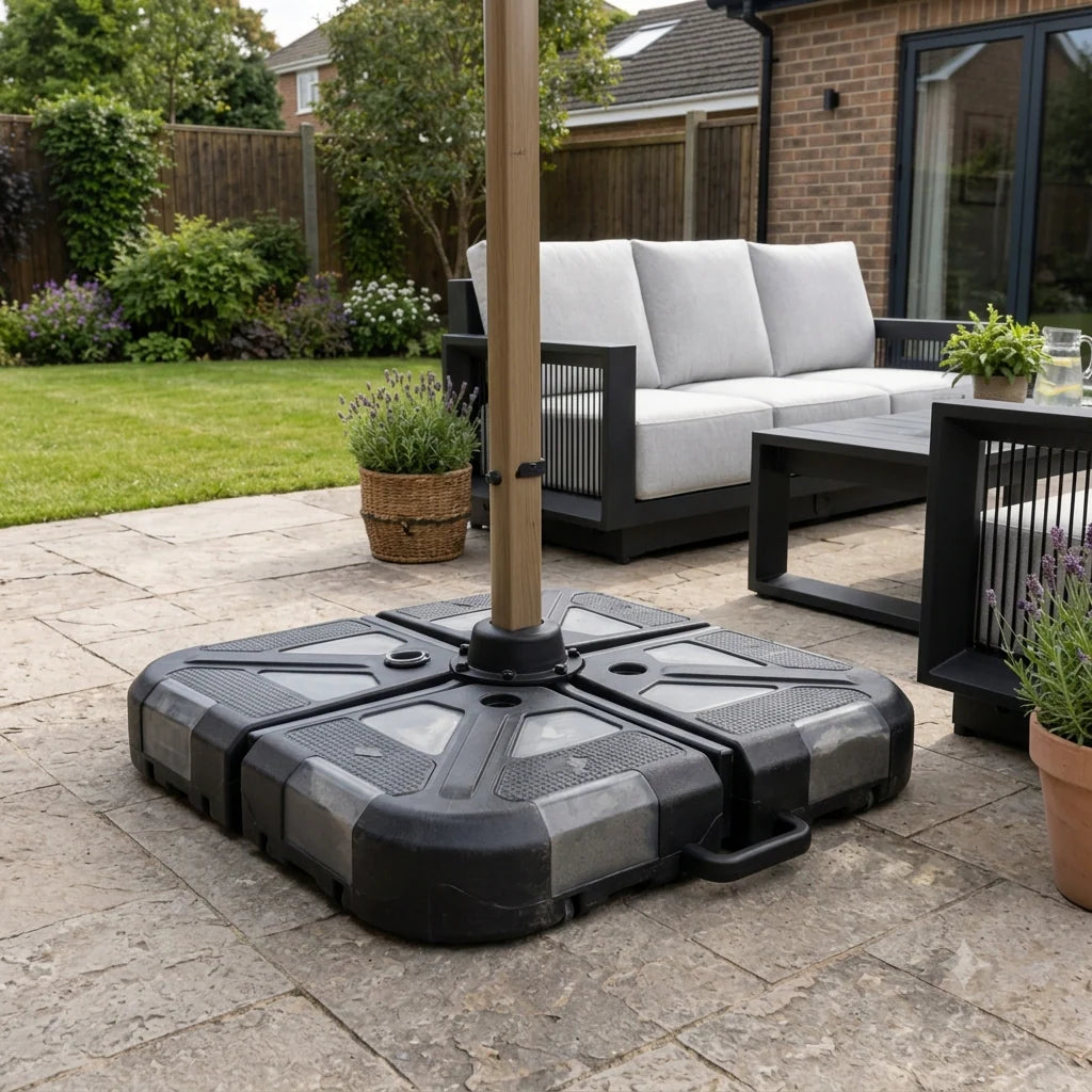 The Santorini Solar Luxe Cantilever Parasol – 3m x 3m