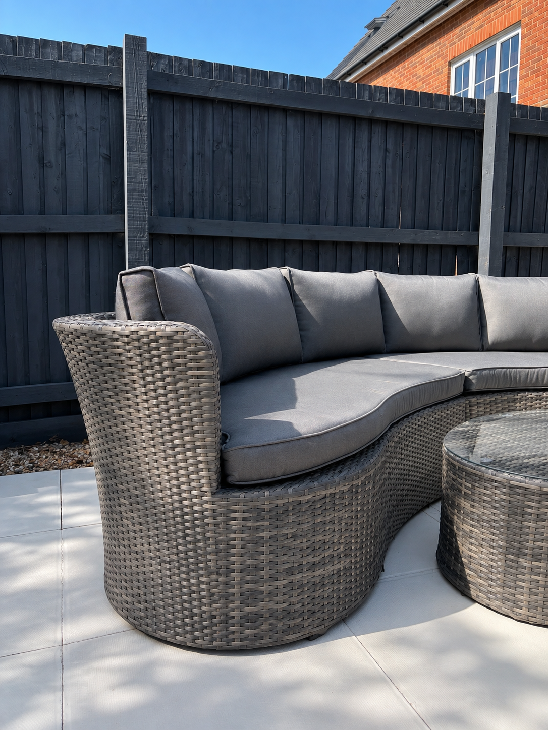The Villa Collection - Love Island Curved Garden Sofa Set - Grey