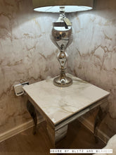 Load image into Gallery viewer, Louis Kasi Gold Ceramic &amp; Stainless Steel Lamp / Side Table 50cm x 50cm