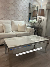 Load image into Gallery viewer, Display Item -  Louis Kasi Gold Ceramic &amp; Chrome Coffee Table 120cm x 60cm x 42cm