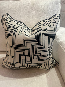 Aztec Cushion in Cream and Black