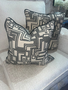 Aztec Cushion in Cream and Black