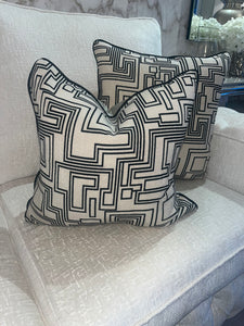 Aztec Cushion in Cream and Black