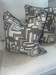 Aztec Cushion in Cream and Black