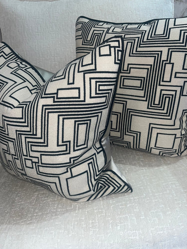 Aztec Cushion in Cream and Black