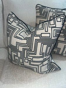 Aztec Cushion in Cream and Black