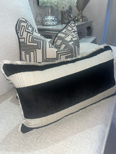 Load image into Gallery viewer, Stiped Cushion in Black and Cream