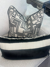 Load image into Gallery viewer, Stiped Cushion in Black and Cream