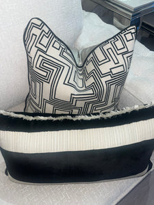 Stiped Cushion in Black and Cream