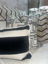 Load image into Gallery viewer, Aztec Cushion in Cream and Black