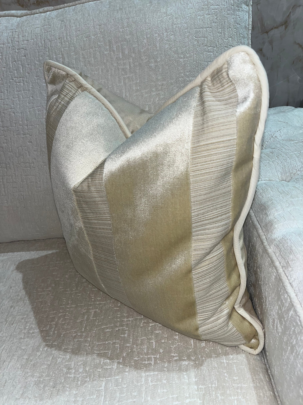 Stiped Cushion in Cream