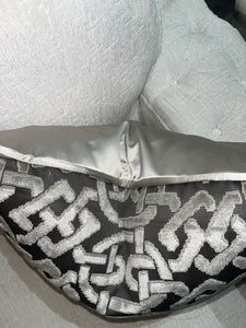 Silver & Charcoal Chain Cushion