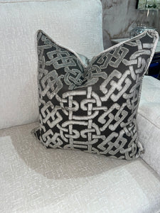Silver & Charcoal Chain Cushion