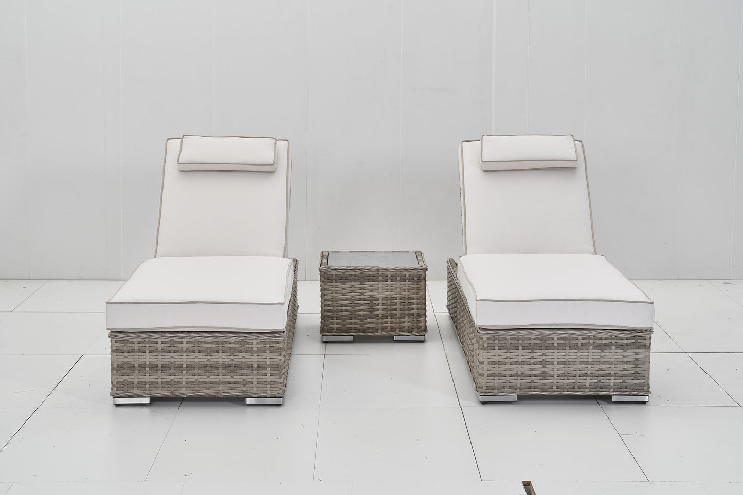 Marbella Luxury Sun Lounger Set with Side Table
