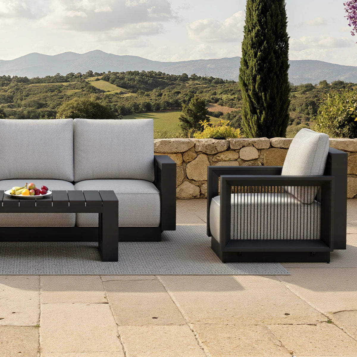 Demeter Outdoor Lounge Set Onyx 5 Seater