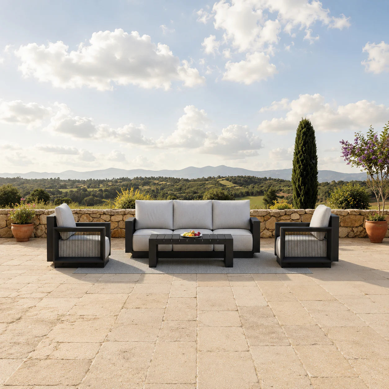 Demeter Outdoor Lounge Set Onyx 5 Seater