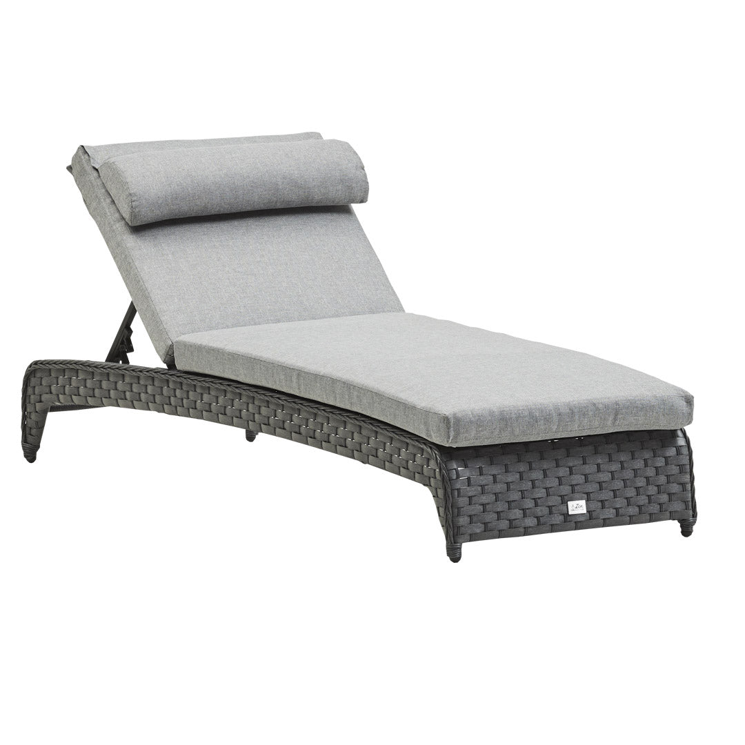 Panama 2 x Grey Rattan Loungers