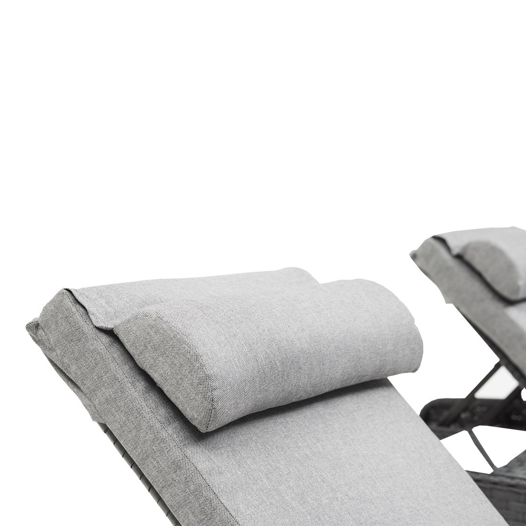 Panama 2 x Grey Rattan Loungers