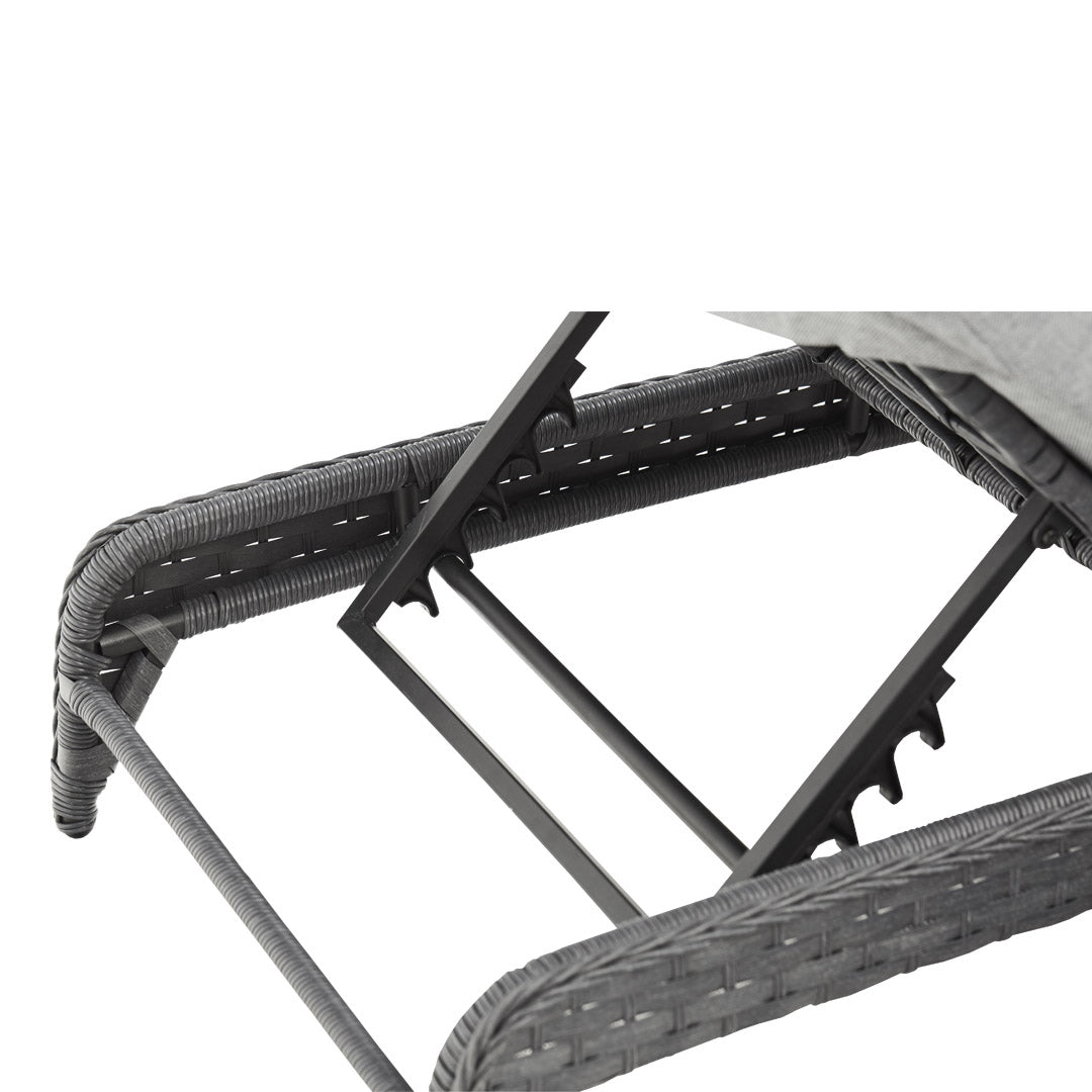 Panama 2 x Grey Rattan Loungers