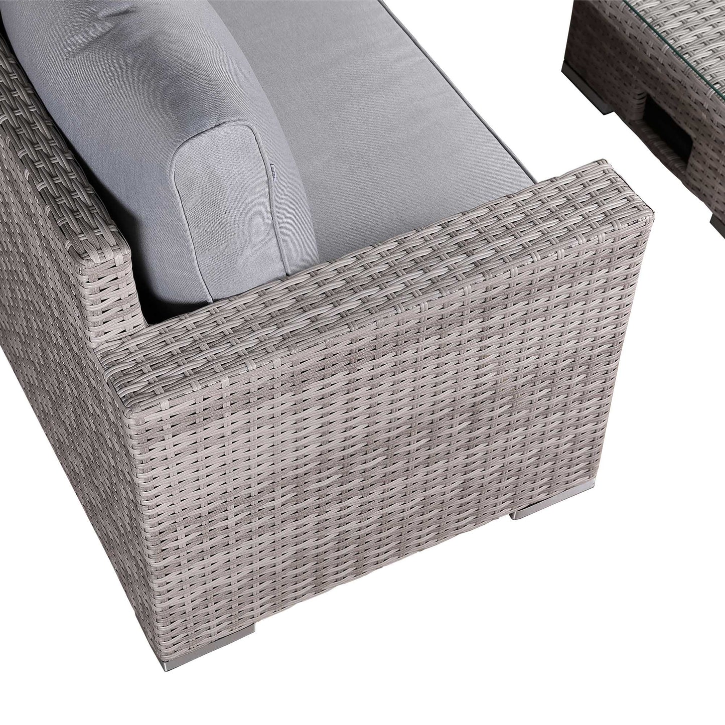 St Tropez High Back Right Hand Rattan Corner Sofa Set with Choice of Tables | April Pre-Order