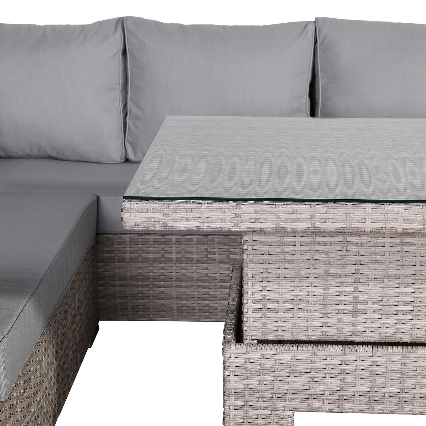 St Tropez High Back Left Hand Rattan Corner Sofa Set with Choice of Tables | April Pre-Order