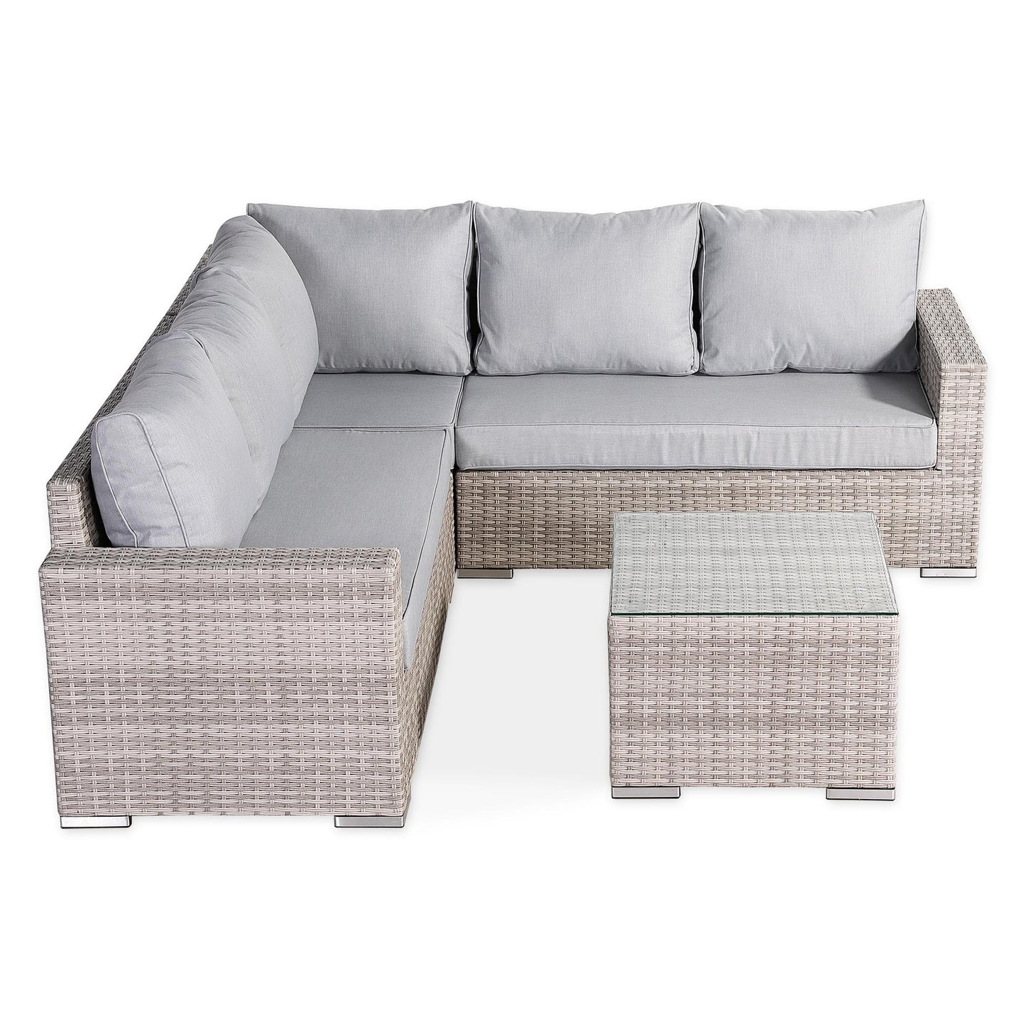 Malibu Range High Back Rattan Corner Sofa Set - Choice of Tables - April Pre Order