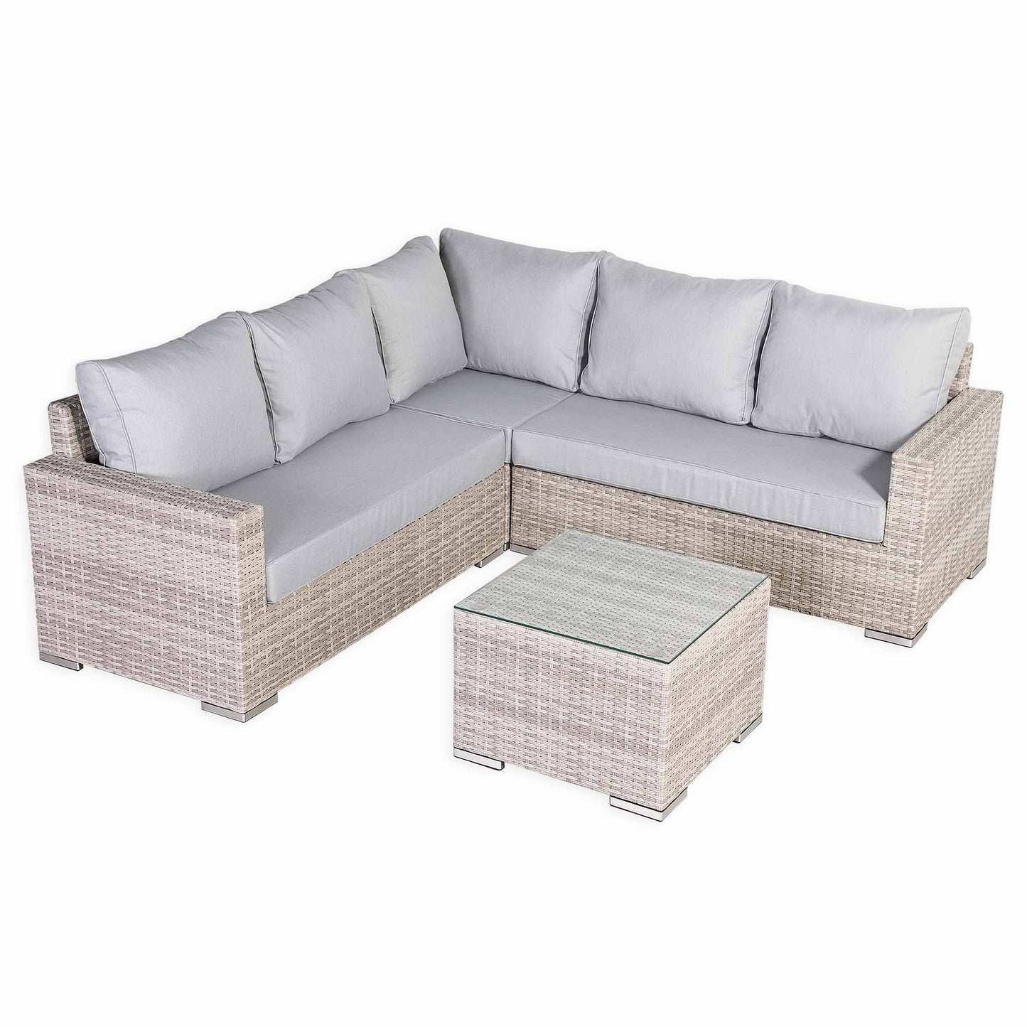 Malibu Range High Back Rattan Corner Sofa Set - Choice of Tables - April Pre Order