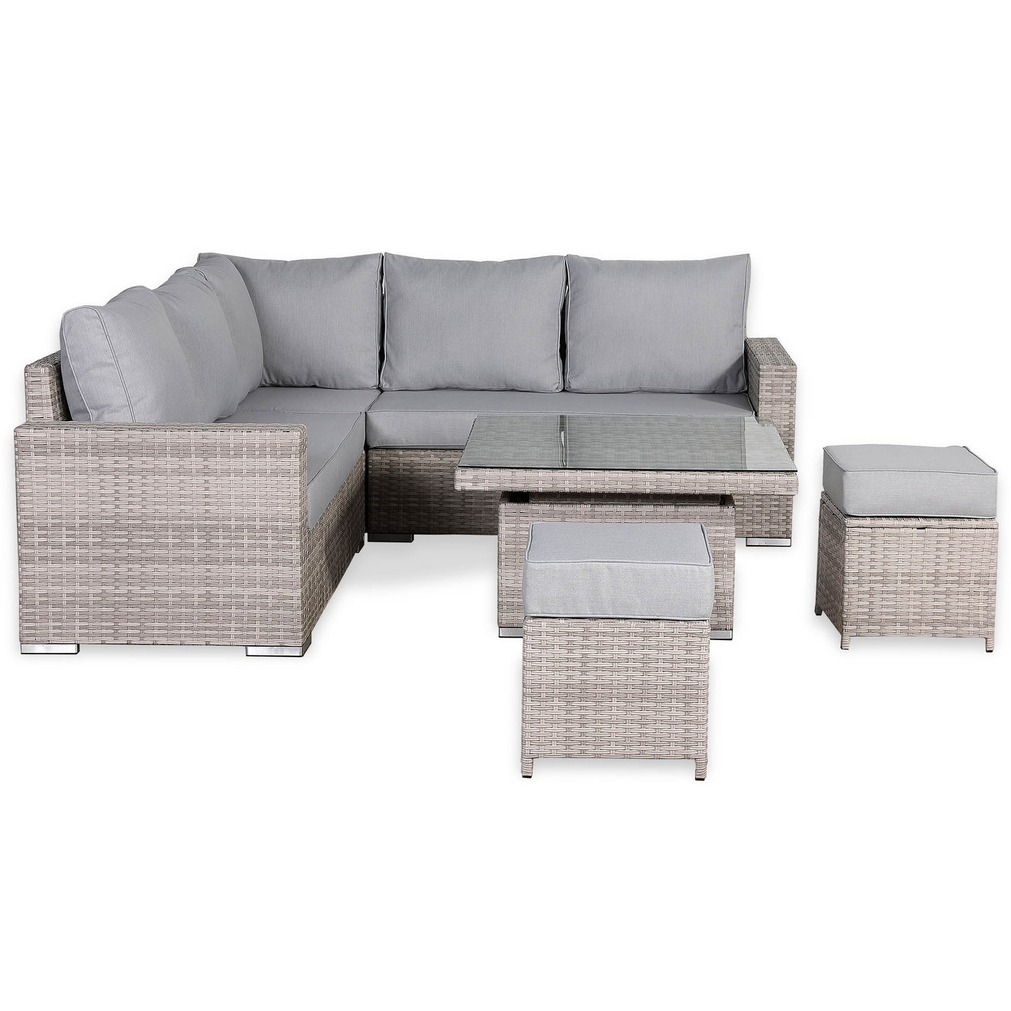 Malibu Range High Back Rattan Corner Sofa Set - Choice of Tables - April Pre Order