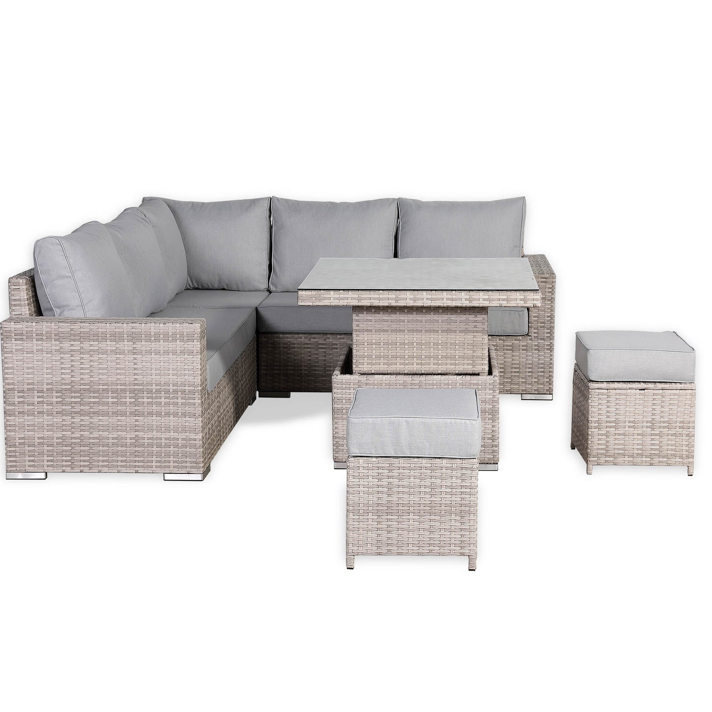 Malibu Range High Back Rattan Corner Sofa Set - Choice of Tables - April Pre Order