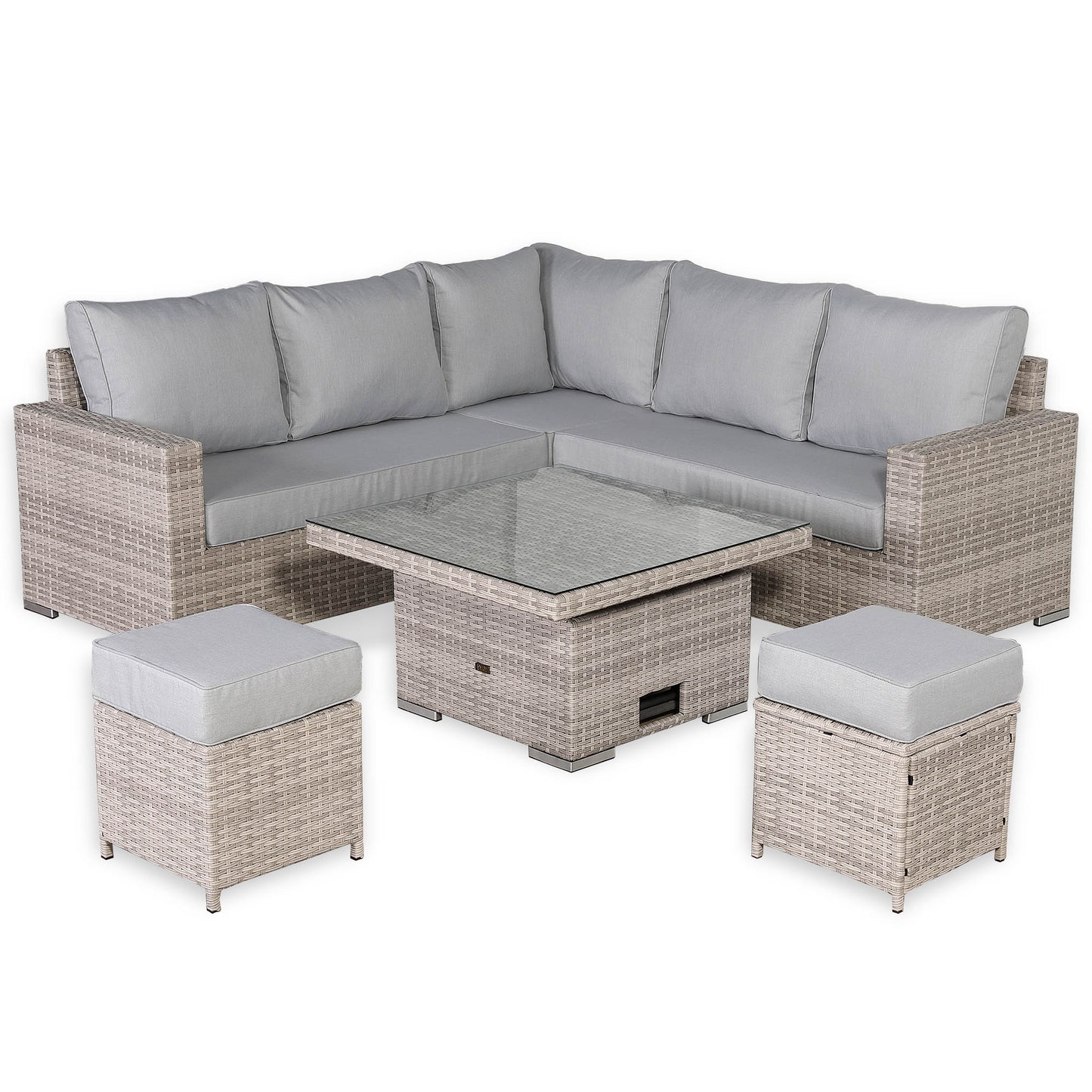Malibu Range High Back Rattan Corner Sofa Set - Choice of Tables - April Pre Order