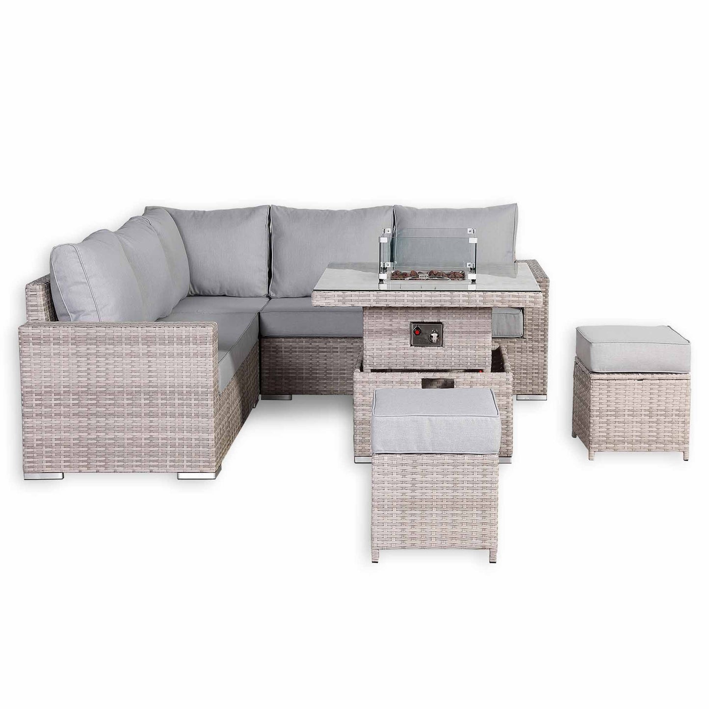 Malibu Range High Back Rattan Corner Sofa Set - Choice of Tables - April Pre Order