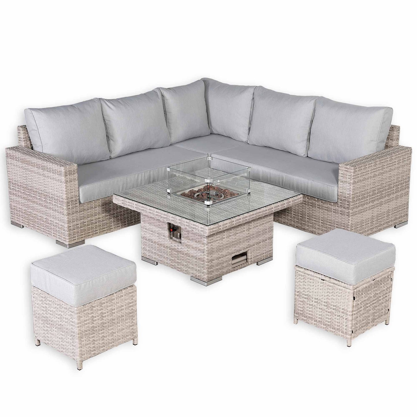 Malibu Range High Back Rattan Corner Sofa Set - Choice of Tables - April Pre Order