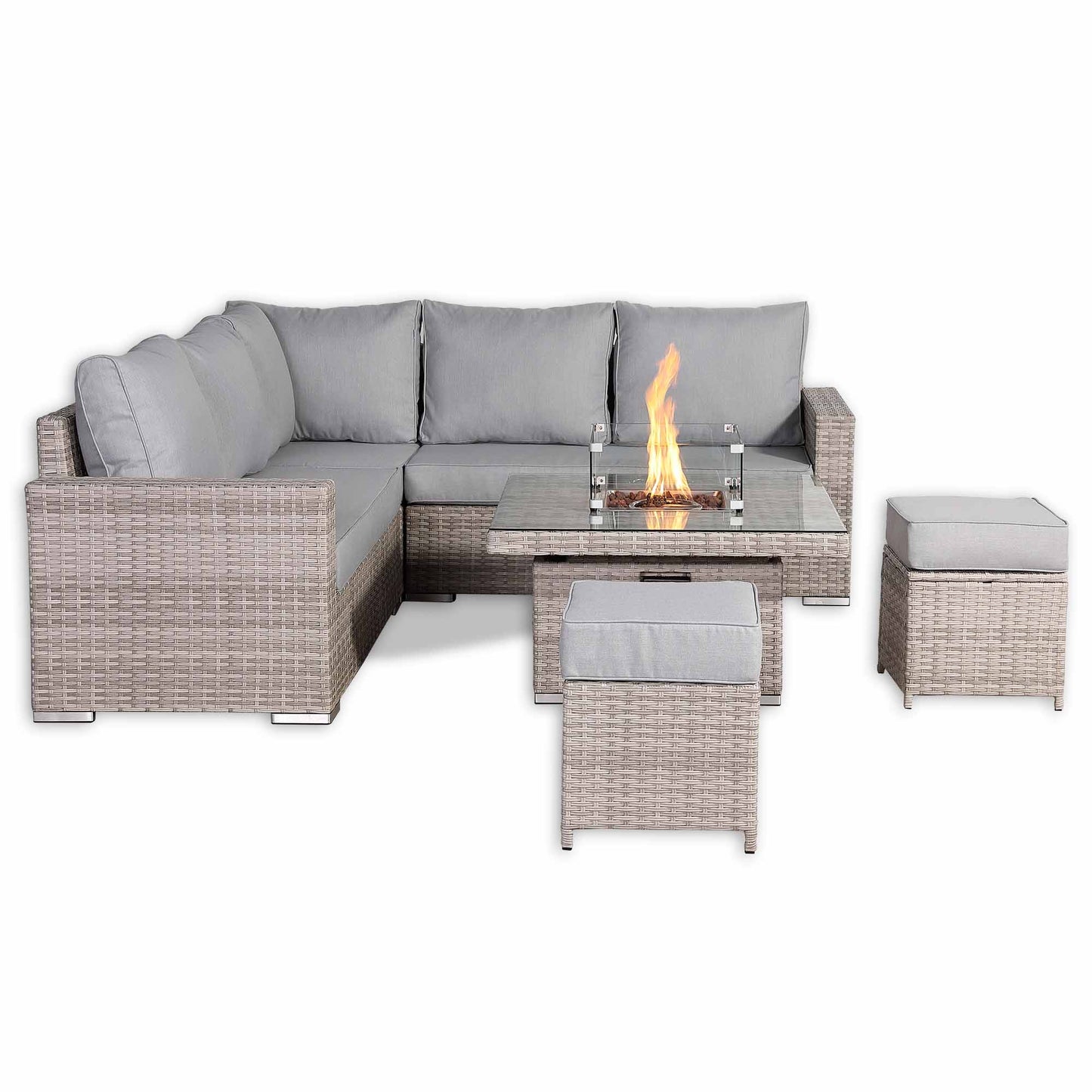 Malibu Range High Back Rattan Corner Sofa Set - Choice of Tables - April Pre Order