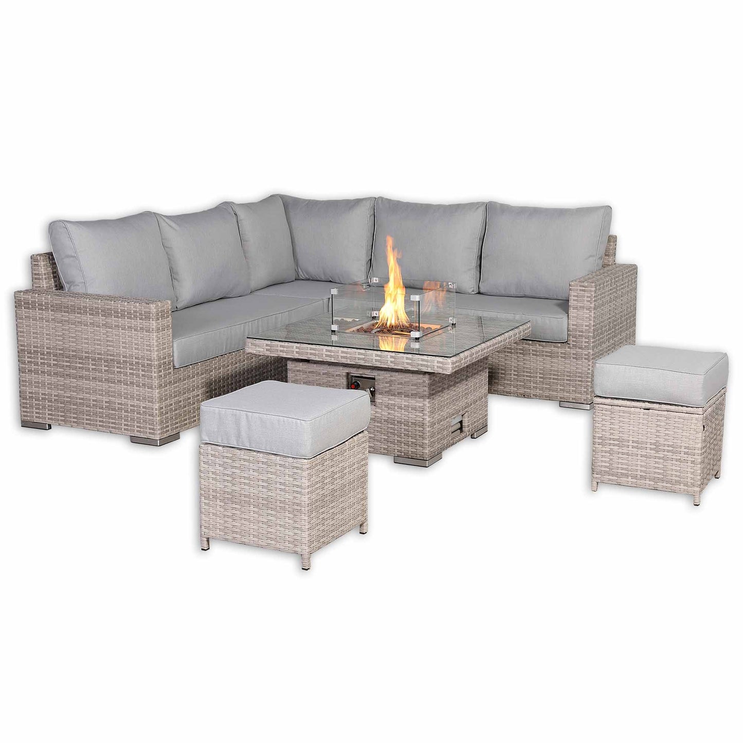 Malibu Range High Back Rattan Corner Sofa Set - Choice of Tables - April Pre Order