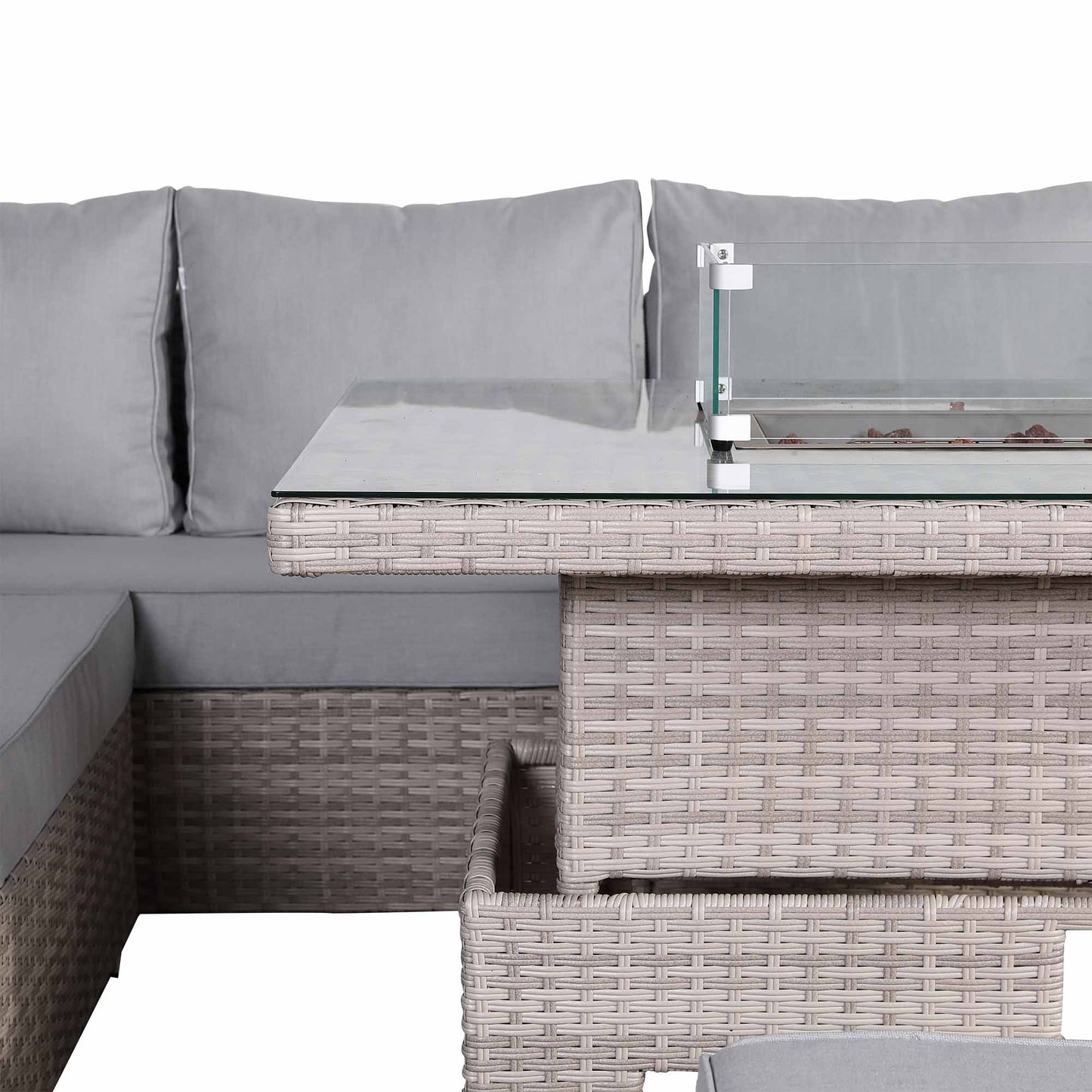 St Tropez High Back Left Hand Rattan Corner Sofa Set with Choice of Tables | April Pre-Order