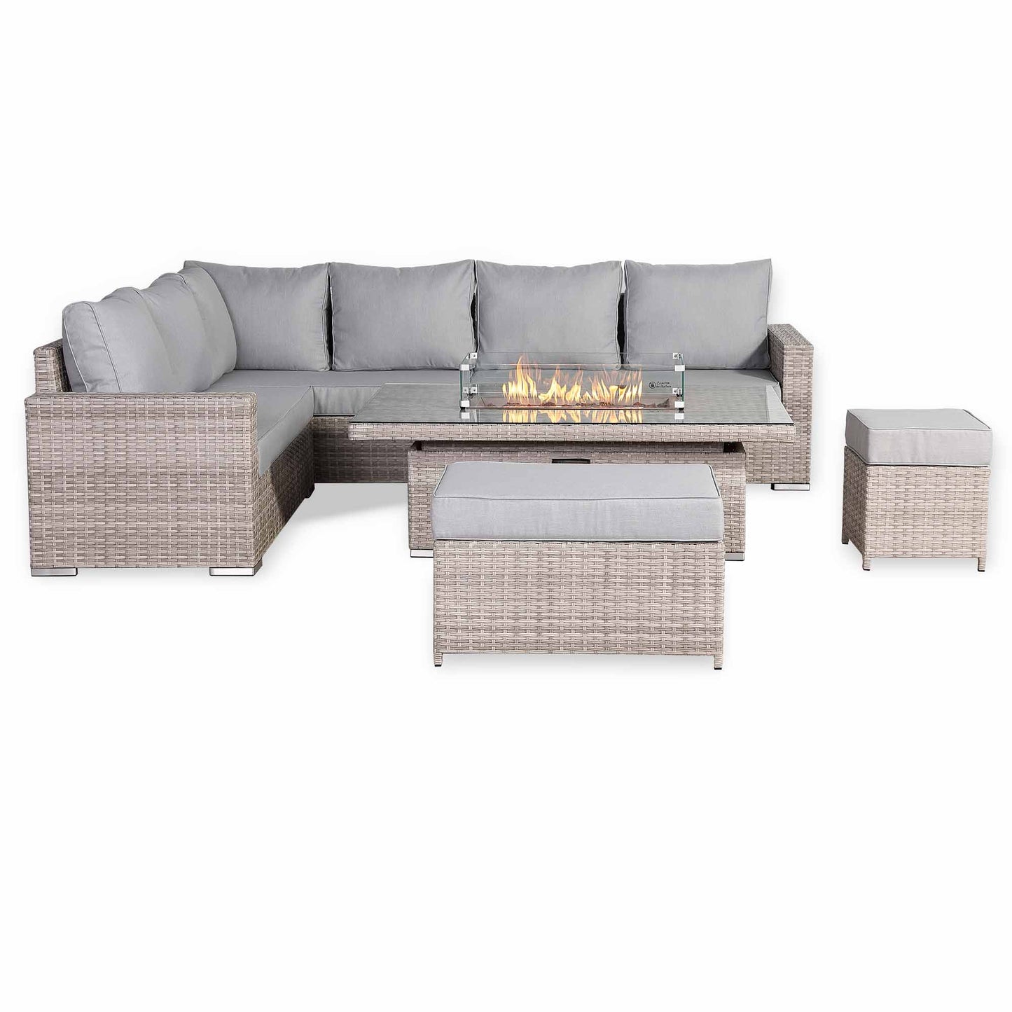 St Tropez High Back Left Hand Rattan Corner Sofa Set with Choice of Tables | April Pre-Order