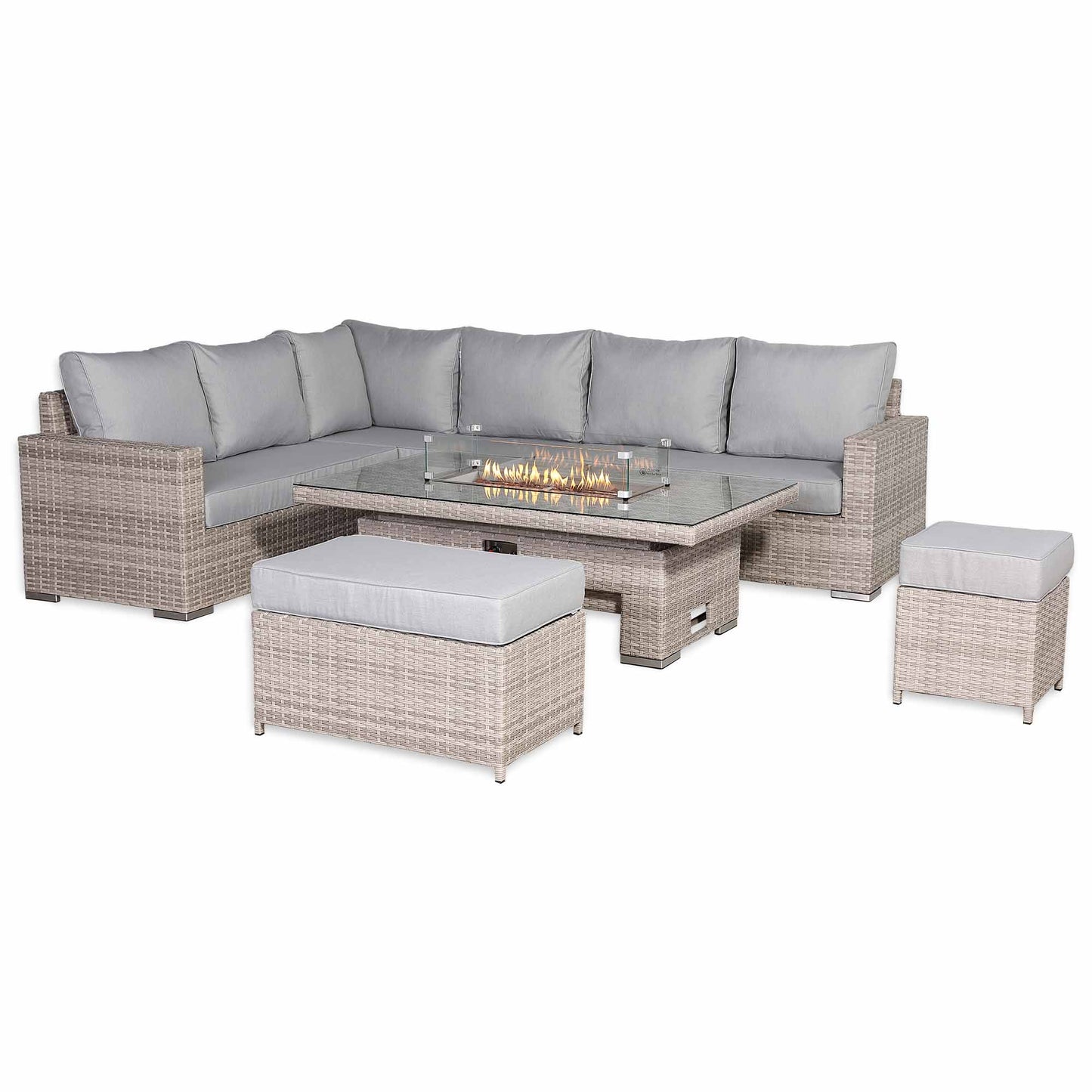 St Tropez High Back Left Hand Rattan Corner Sofa Set with Choice of Tables | April Pre-Order