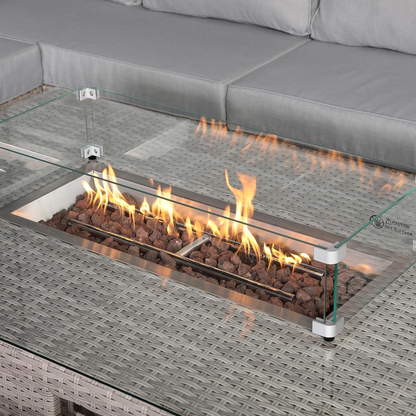 St Tropez High Back Right Hand Rattan Corner Sofa Set with Choice of Tables | April Pre-Order