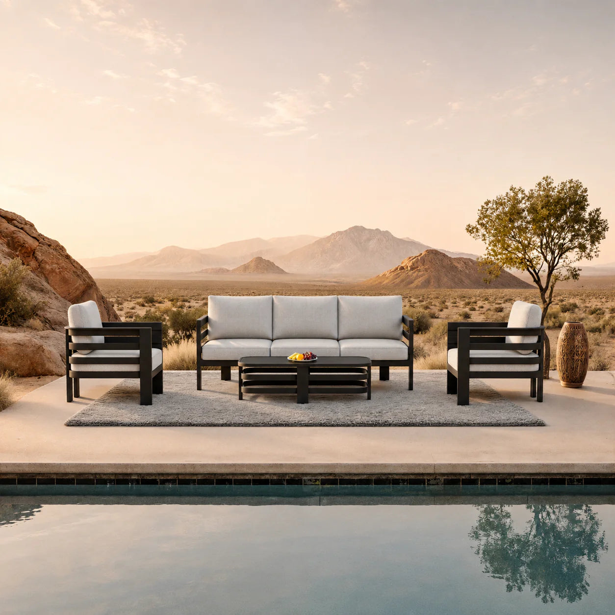 Athena Outdoor Lounge Set Onyx 5 Seater